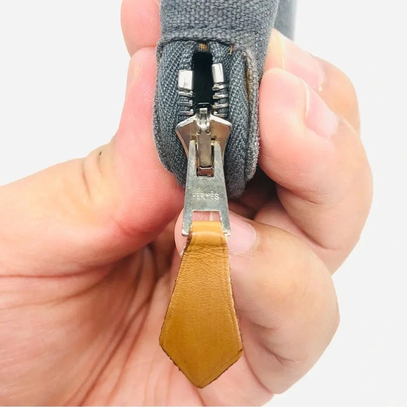 Authentic Hermes Fourre Tout Canvas Clutch Bag and Wallet Organizer Set EUC - Picture 12 of 17